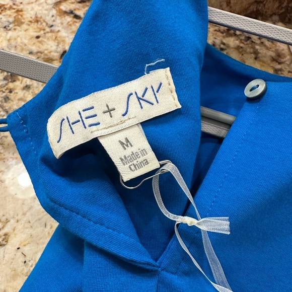 She + Sky Vibrant Blue Mini Dress - Picture 3 of 4